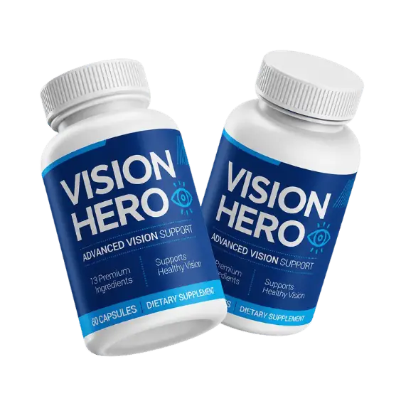 Vision Hero advanced vision support supplement bottles