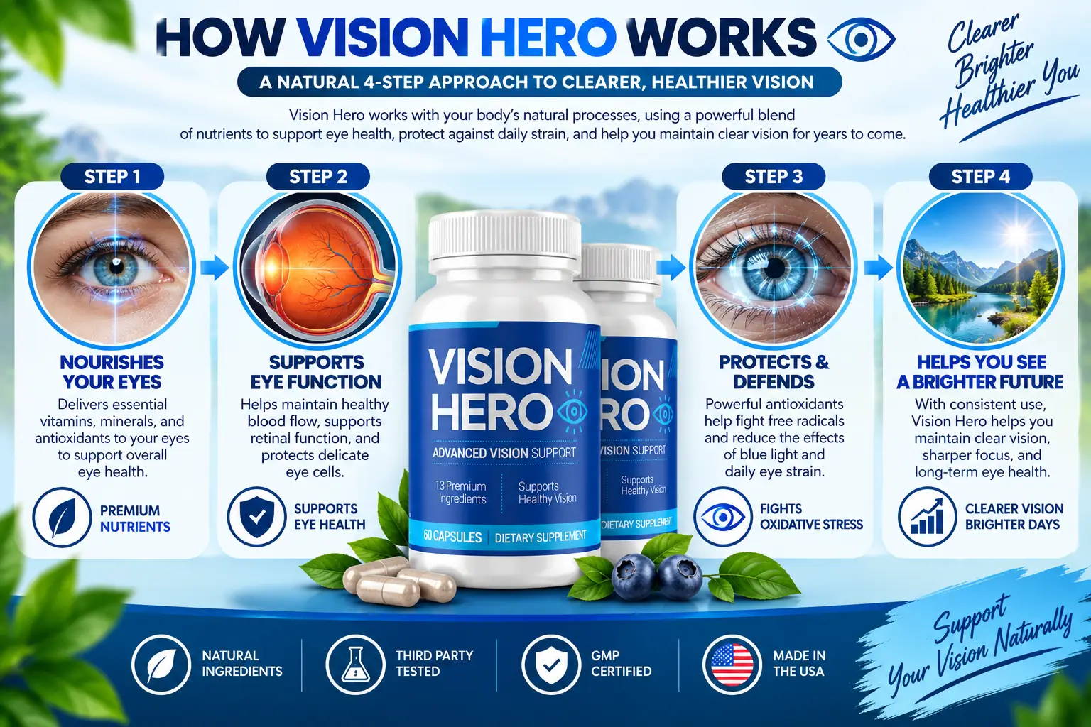 Vision Hero how it works infographic from supplied product artwork